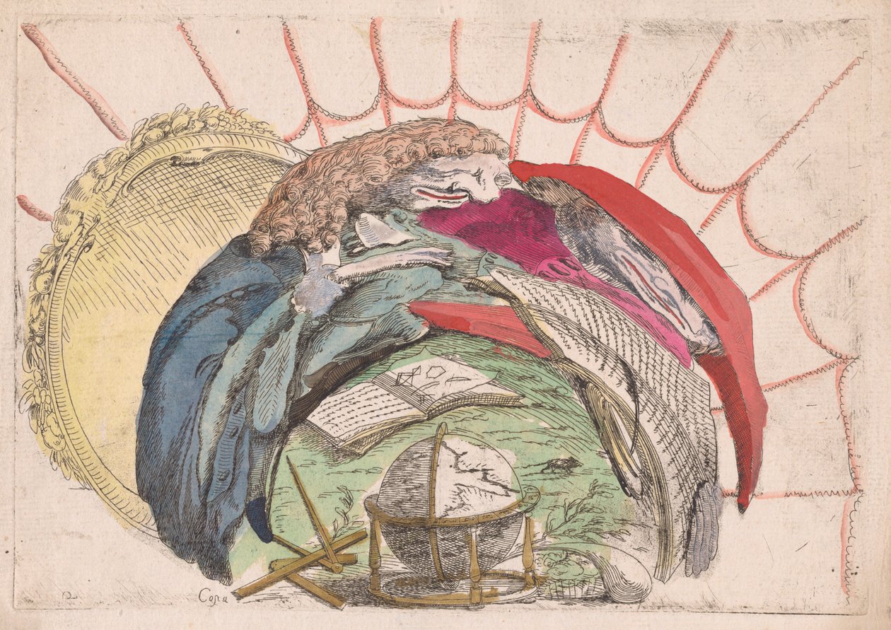 Scholars Consulting Books and a Globe av Giovanni Francesco Costa