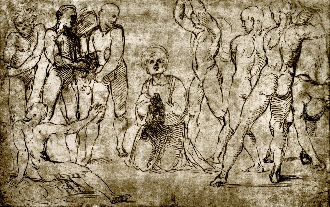 Steining av St. Stefan av Giovanni Francesco Penni
