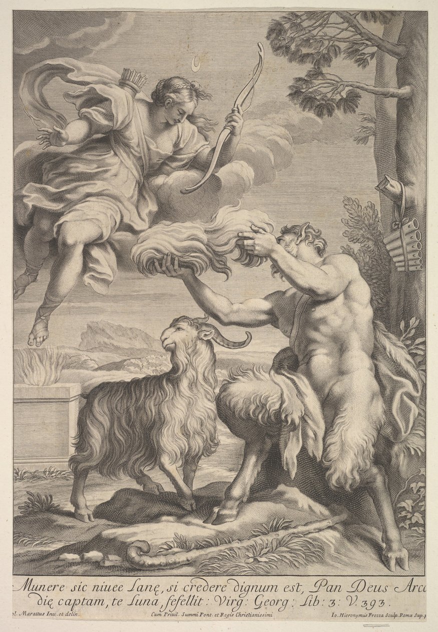 Pannefoliert av Diana, 1675-1741. av Giovanni Girolamo Frezza