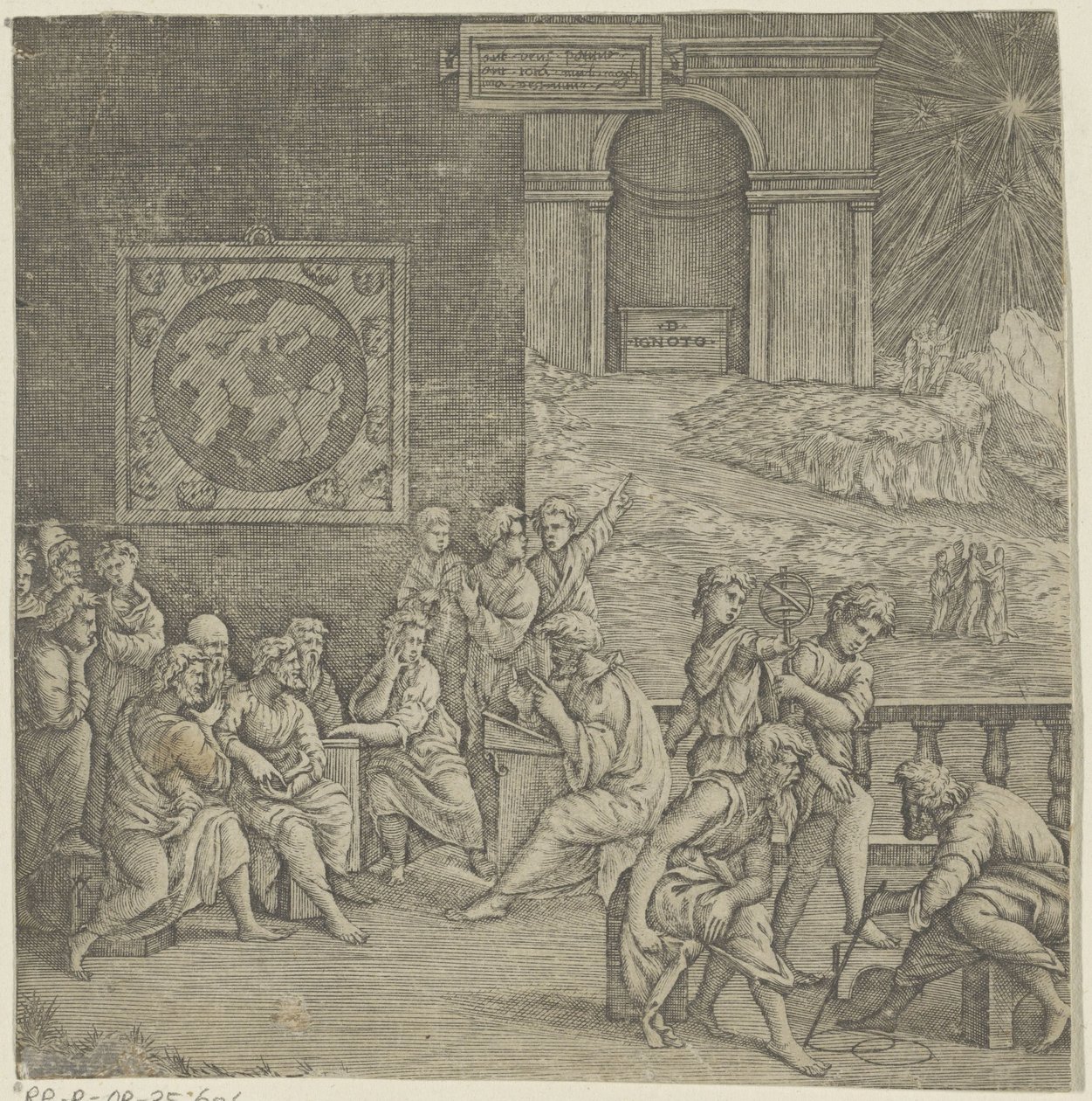 Skolen til en filosof av Giovanni Jacopo Caraglio (attributed to)