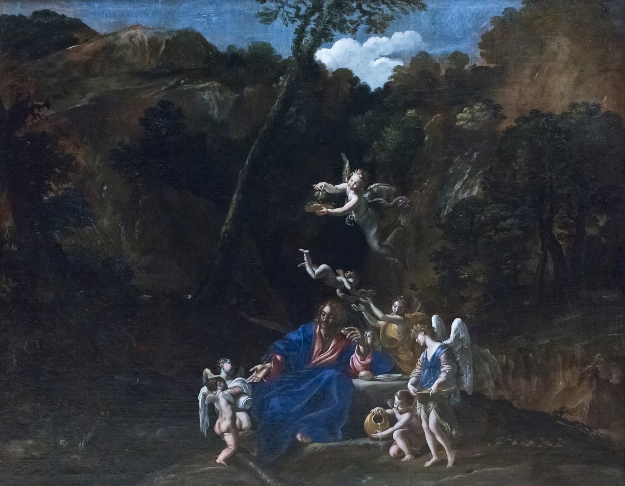 Jesus passet av englene av Giovanni Lanfranco