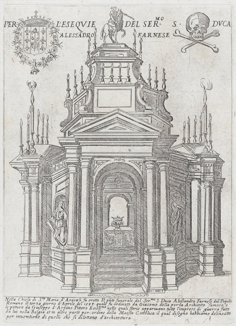 Katafal for hertug Alessandro Farnese, 1593 av Giovanni Maggi