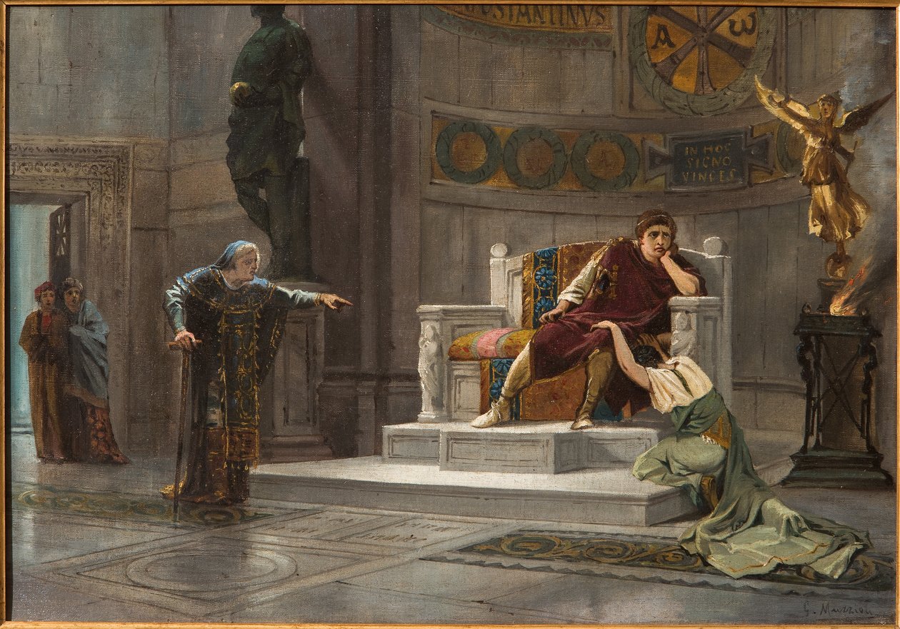 Constantine and the Slave (olje på lerret) av Giovanni Muzzioli