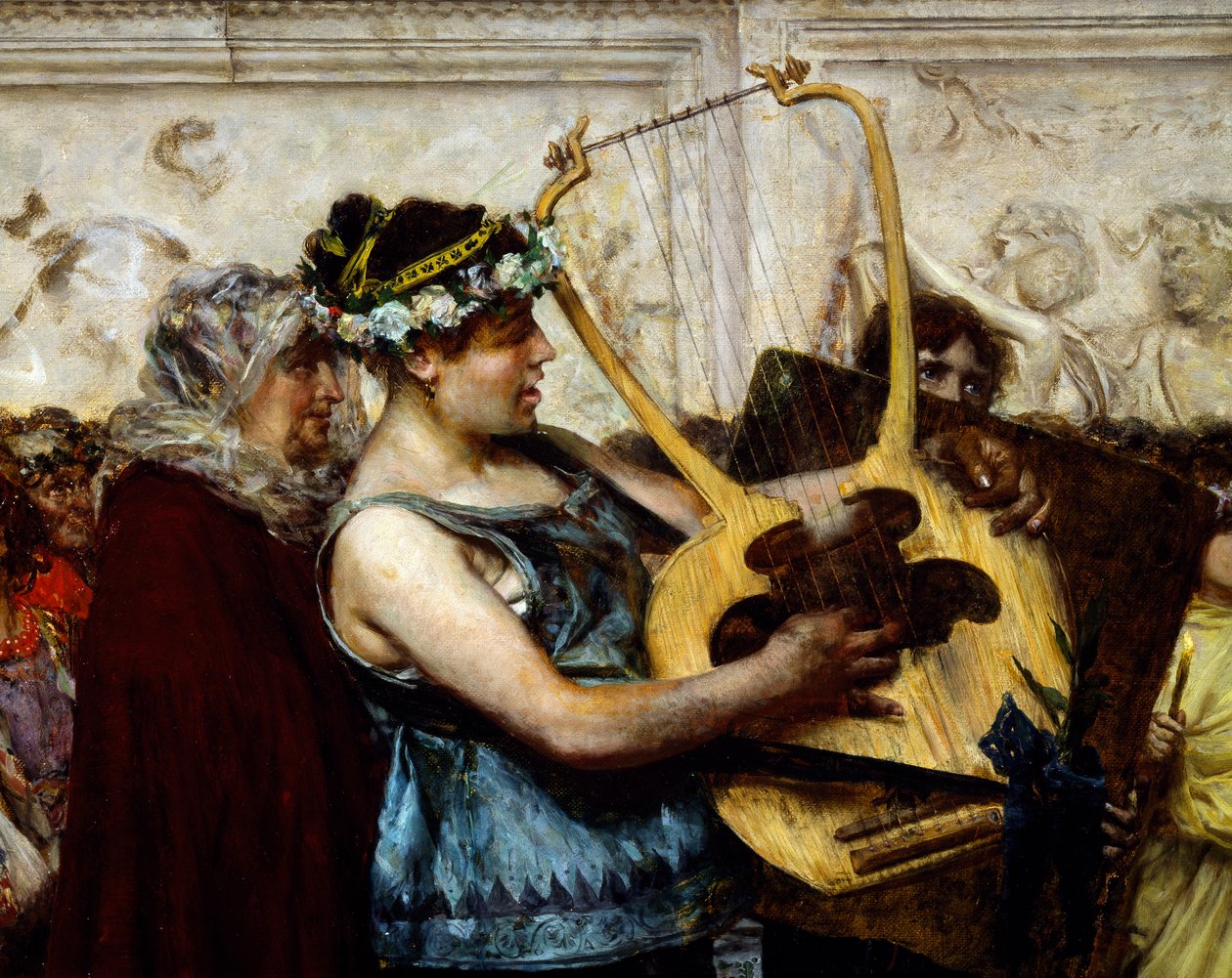 Ekteskapsforslag, av Giovanni Muzzioli (1854-1894), Detalj av Giovanni Muzzioli