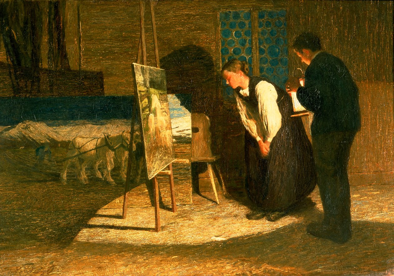 Mine modeller (olje på lerret) av Giovanni Segantini
