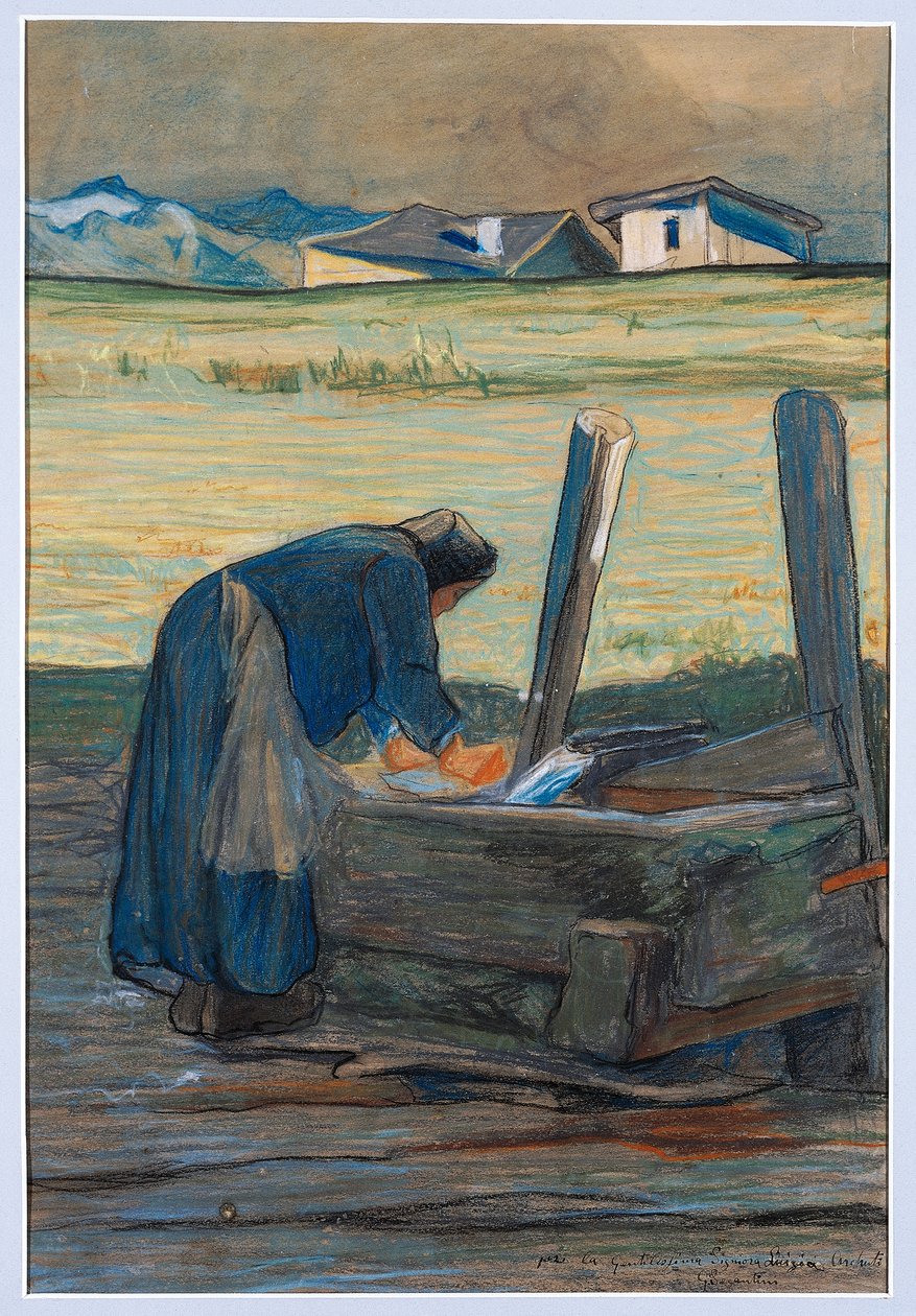 Vaske ved fontenen av Giovanni Segantini