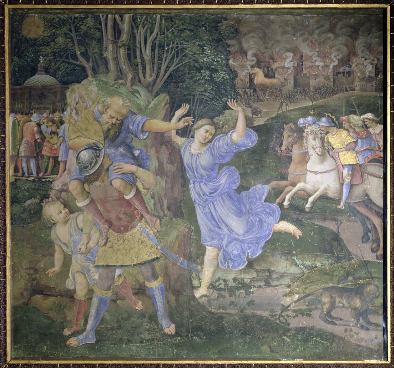 Aeneas på flukt fra Troja av Girolamo Genga