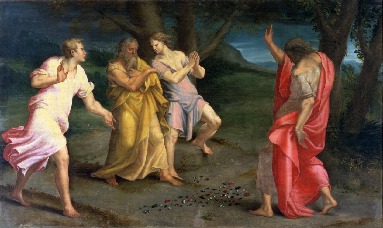 St. John endrer pinner og steiner til juveler av Girolamo Mazzola Bedoli