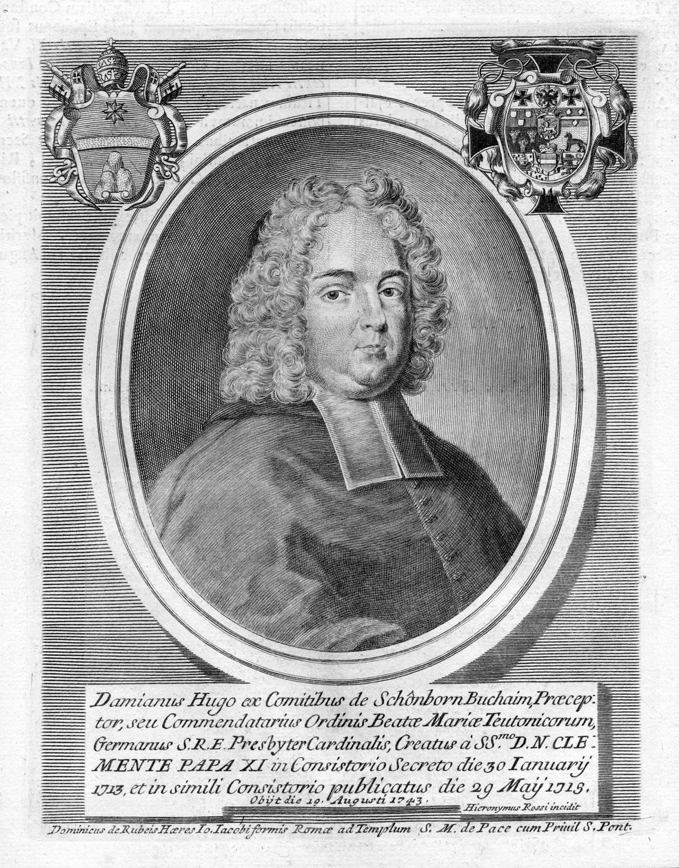 gravert portrett av Girolamo Rossi