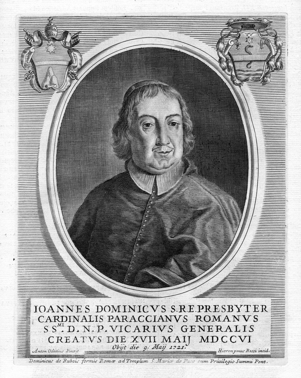 gravert portrett av Girolamo Rossi