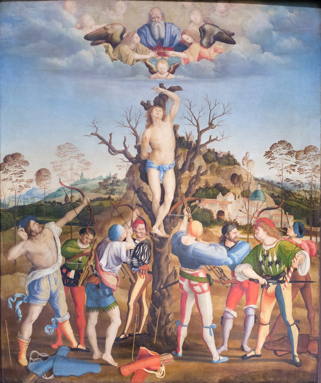 St Sebastians martyrium av Girolamo Genga