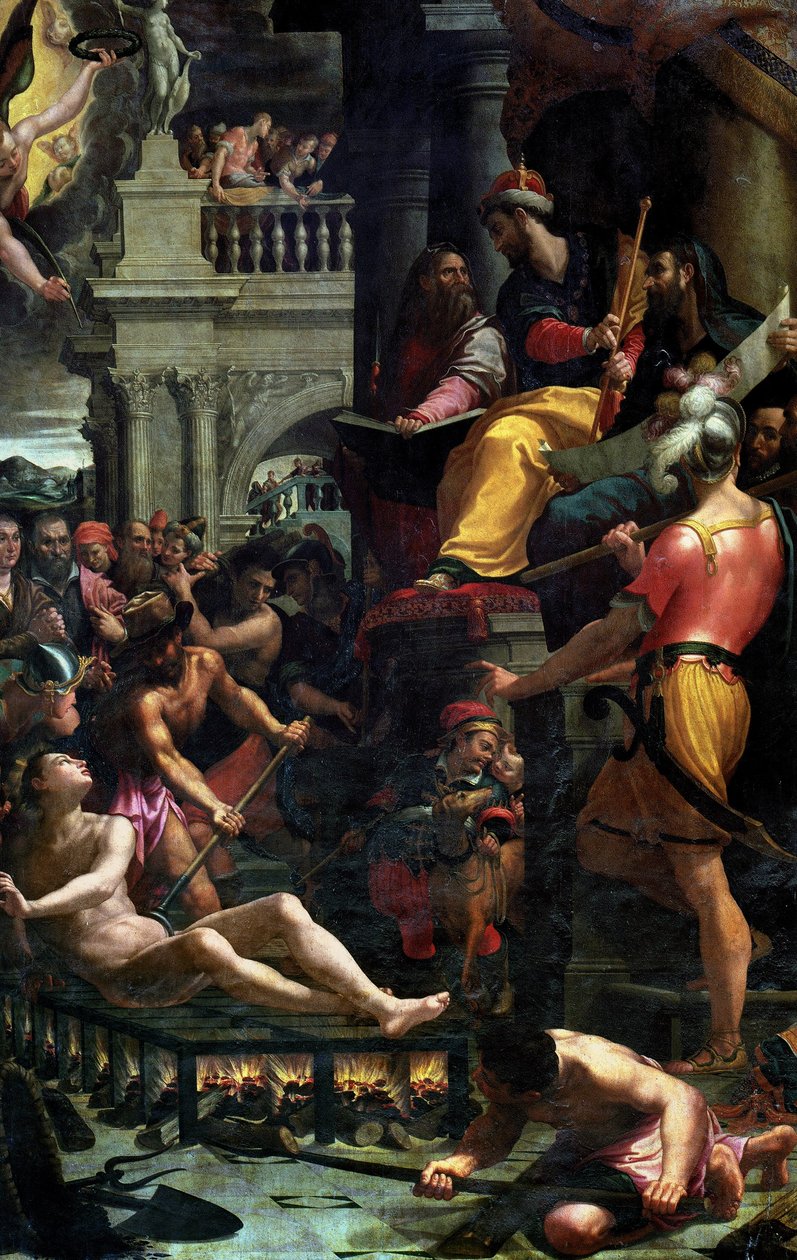 The Martyrdom of St. Lawrence, 1573 av Girolamo Macchietti