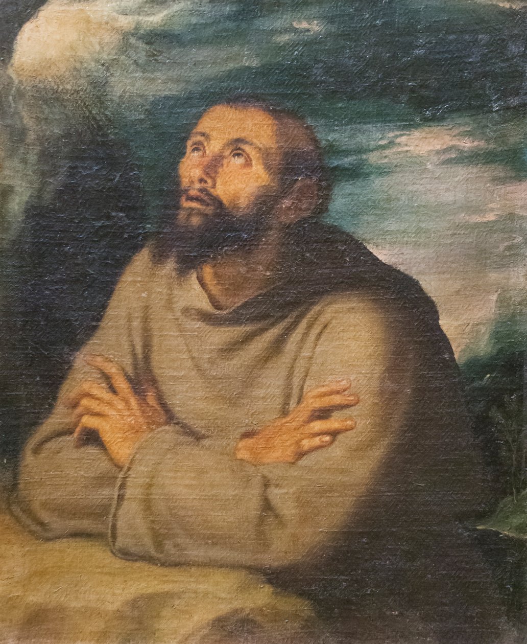Saint Francis of Assisi (olje på lerret) av Girolamo Muziano
