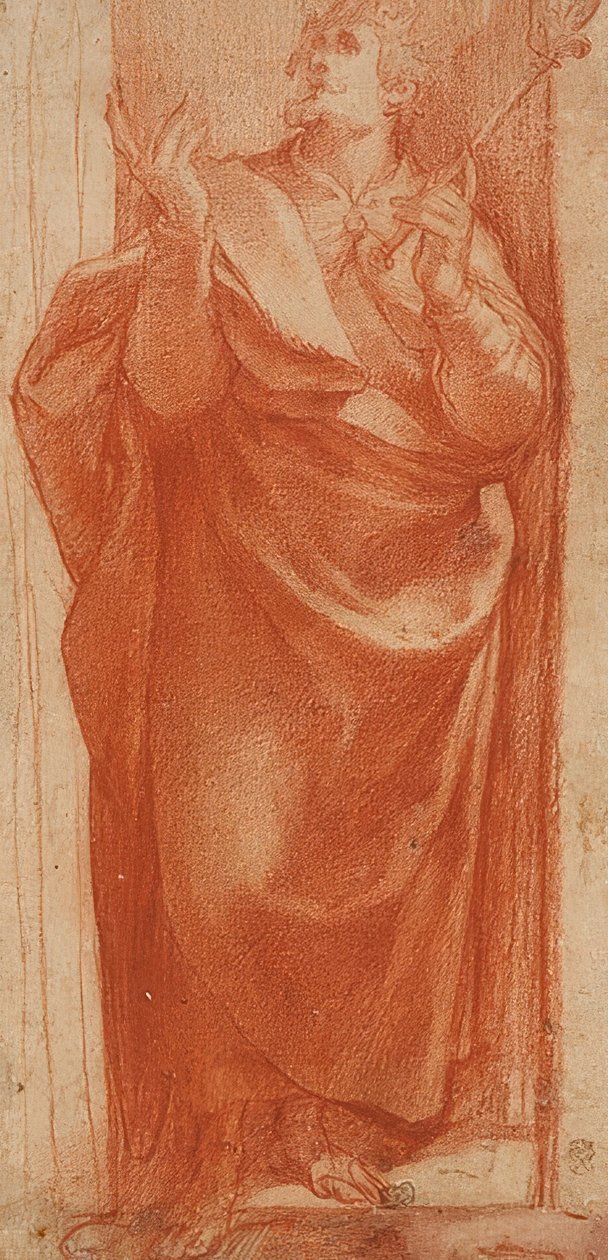 Stående hellig konge. Rundt 1570/80 (?) av Girolamo Muziano