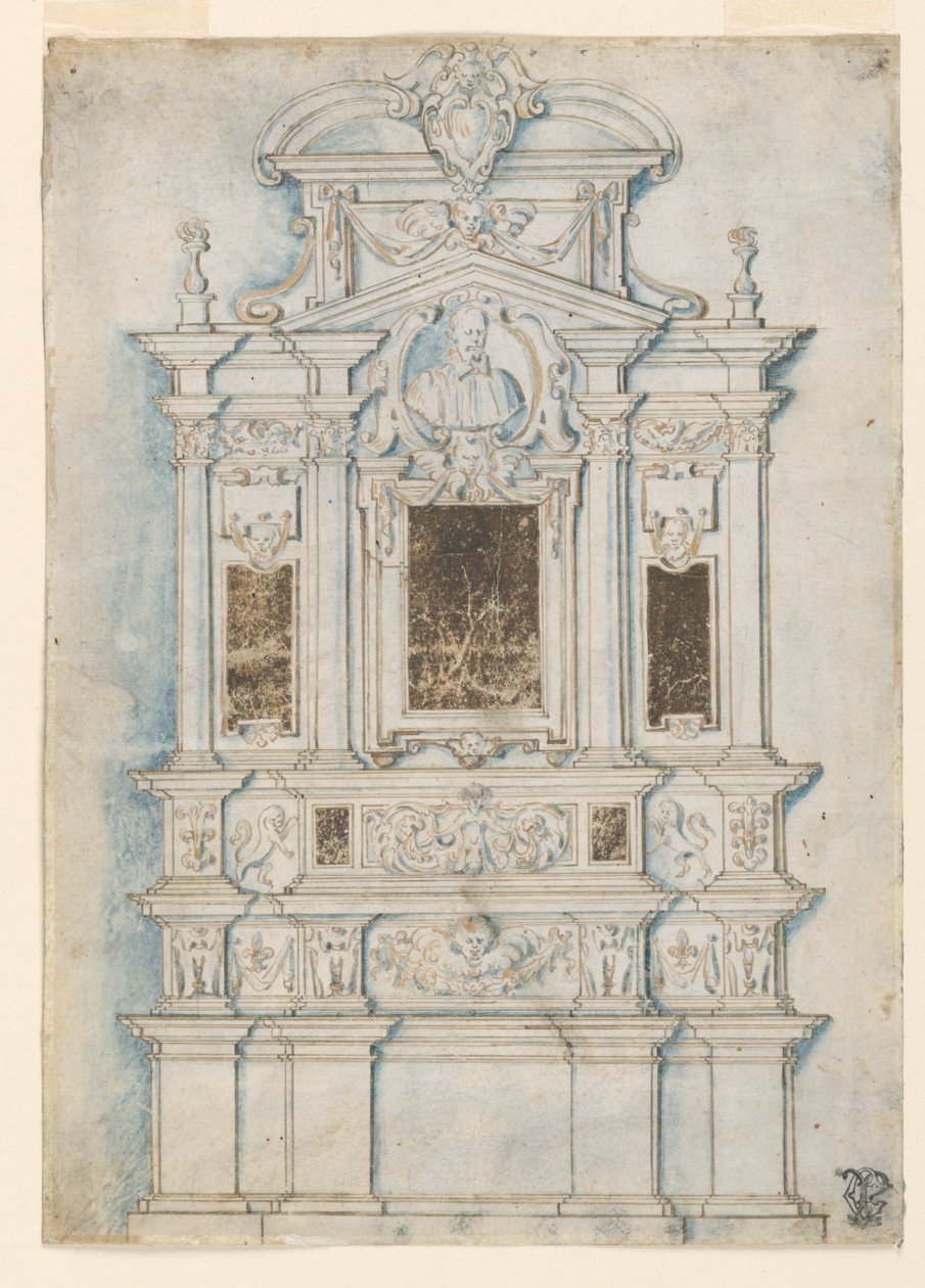 Design for et gravmonument av Girolamo Rainaldi