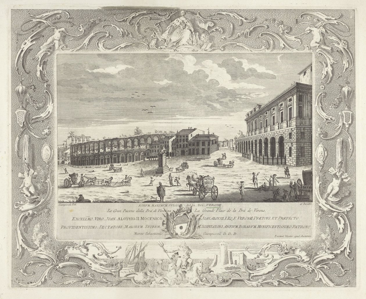 Piazza Bra i Verona av Giuliano Giampiccoli