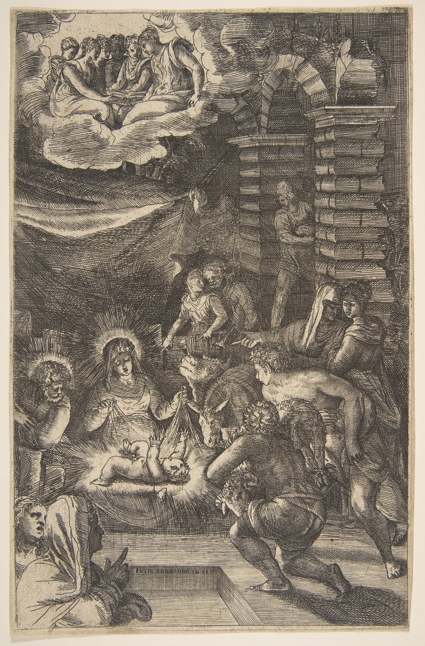 Tilbedelse, ca. 1550-65. av Giulio Bonasone