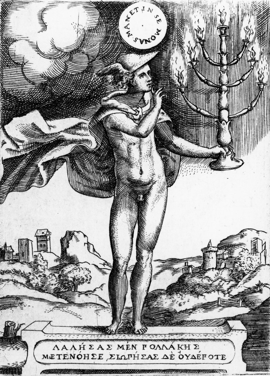 Hermes, 1555 (gravering) av Giulio Bonasone