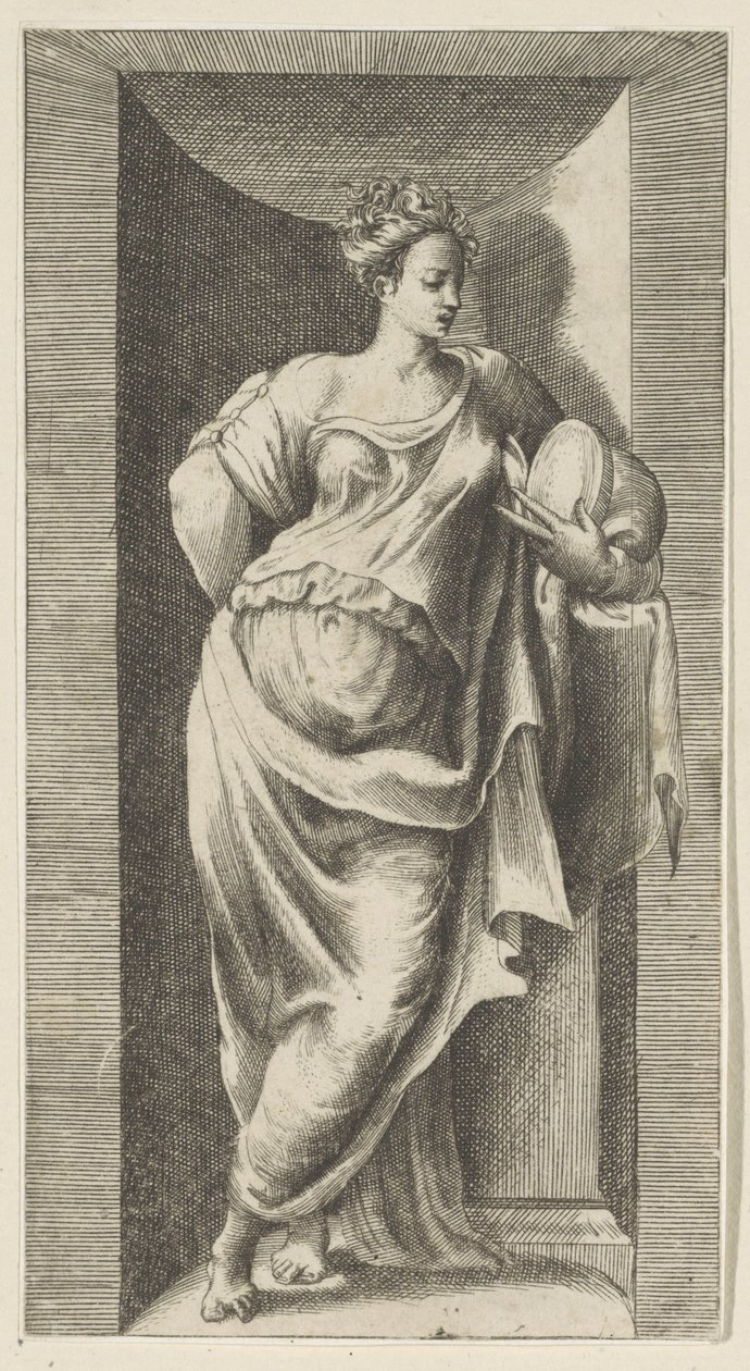 Muse Statuer i nisjer (serietittel) av Giulio Bonasone
