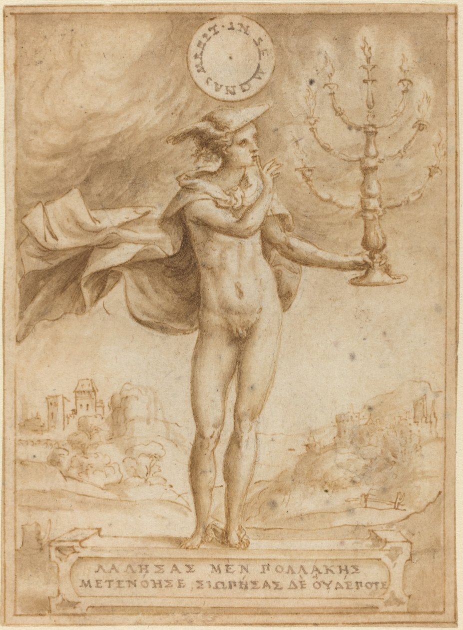 Studie for Harpocrates (Silence God Cole) av Giulio Bonasone