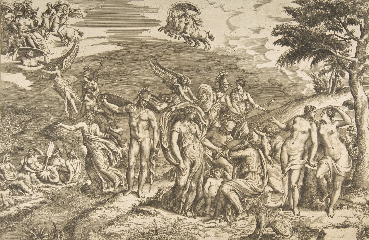 Dommen i Paris, ca. 1550-60. av Giulio Bonasone