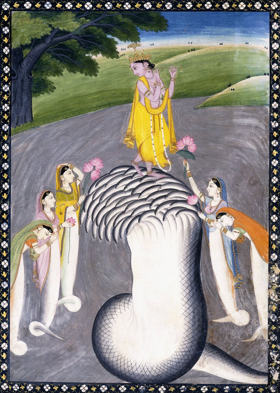 Krishna Quelling the Hydra-headed Snake, ca. 1790 av Giulio Carlini