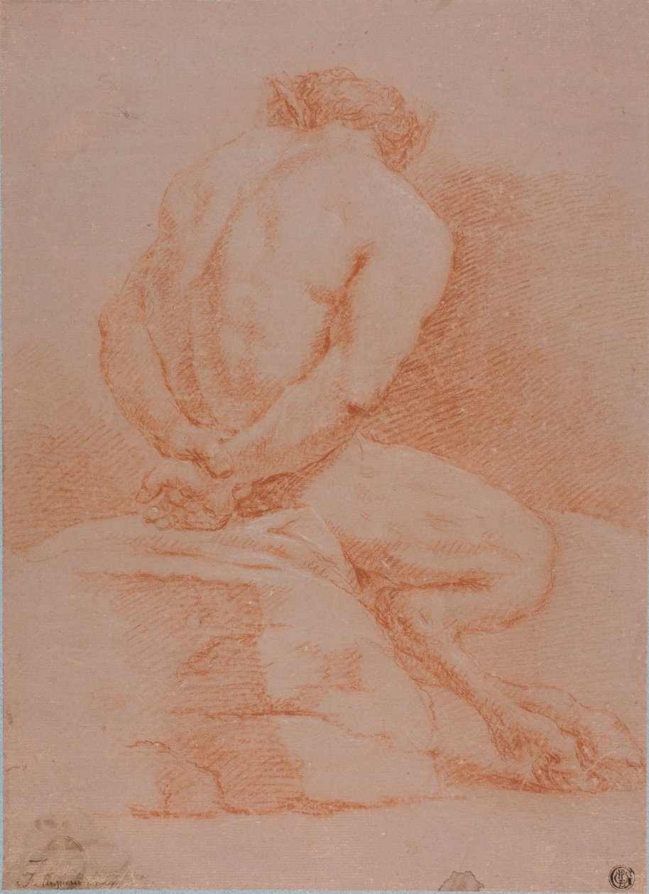 Satyr (sett bakfra) av Giulio Carpioni