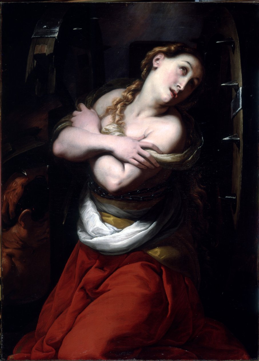 St. Catherine (olje på lin) av Giulio Cesare Procaccini