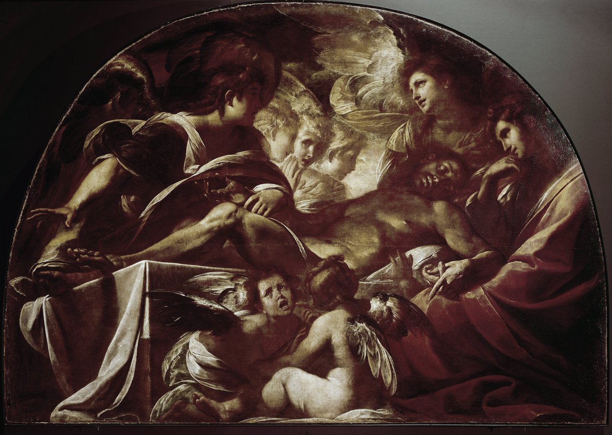 Den døde Kristus. (olje på lerret av Giulio Cesare Procaccini