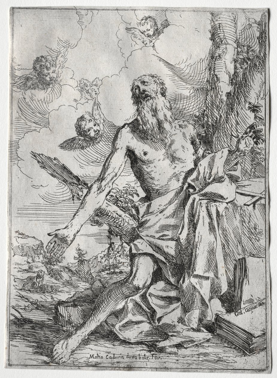 St. Jerome. av Giulio I Carpioni