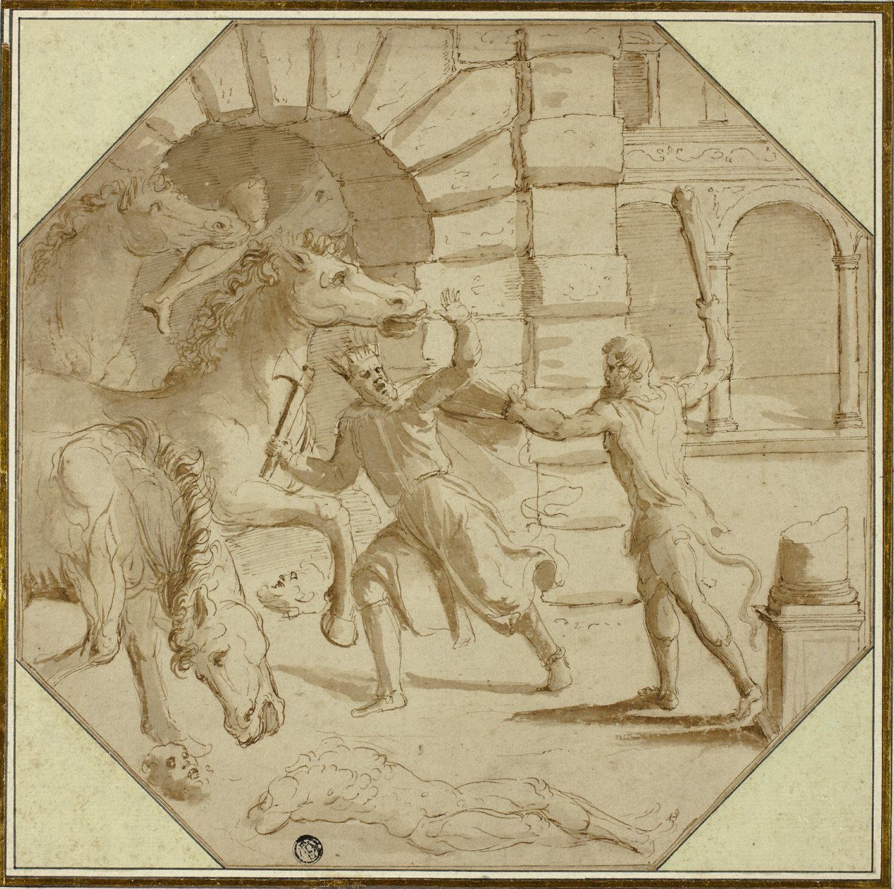 Hercules felling kong Diomedes av Giulio Romano