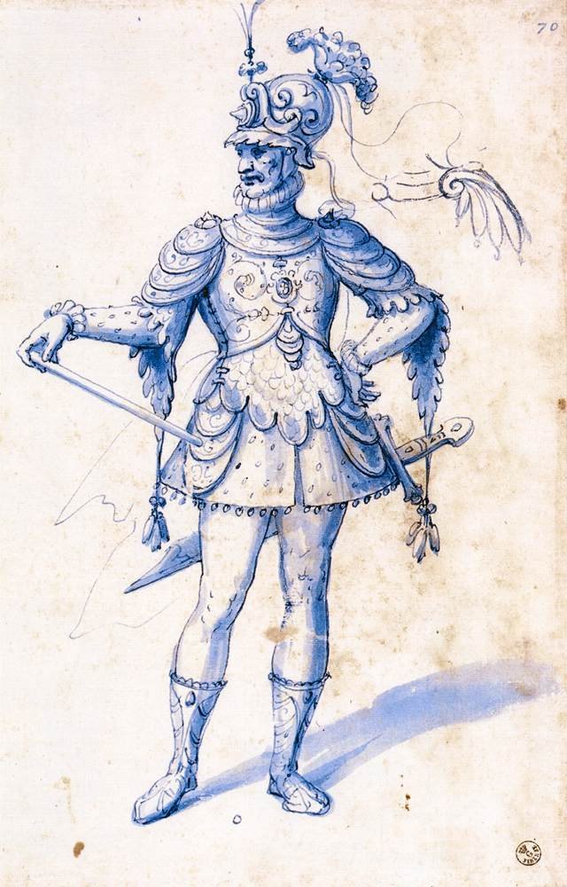 Kostymetegning for en ridder av Giuseppe Arcimboldo