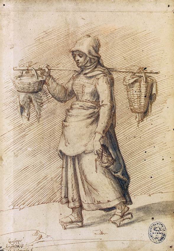 Gårdskvinne som går på markedet av Giuseppe Arcimboldo