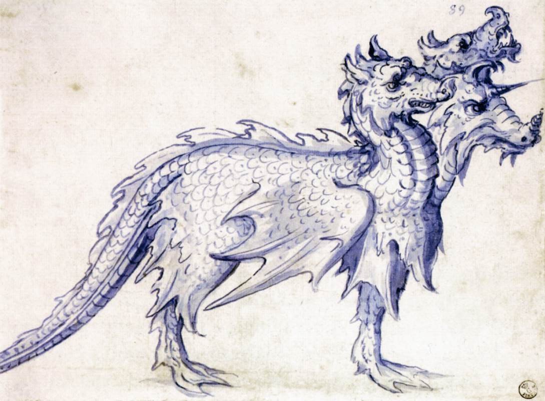 Skisse for en Cerberus av Giuseppe Arcimboldo
