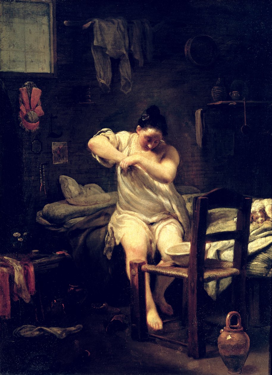 The Flea, 1710-30 (olje på kobber) av Giuseppe Maria Crespi