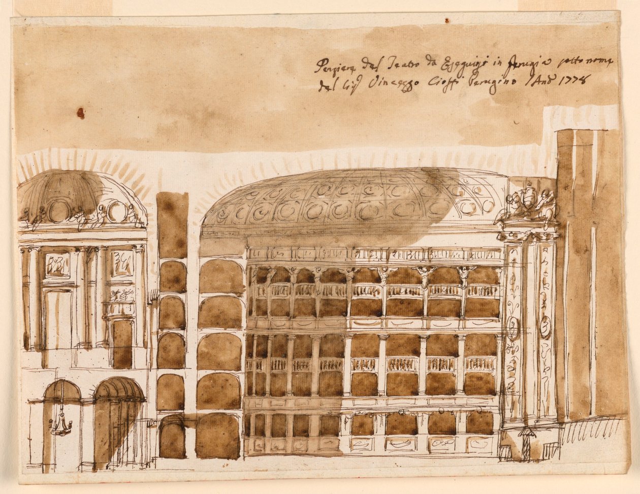 Seksjon av et teater i Perugia av Giuseppe Barberi