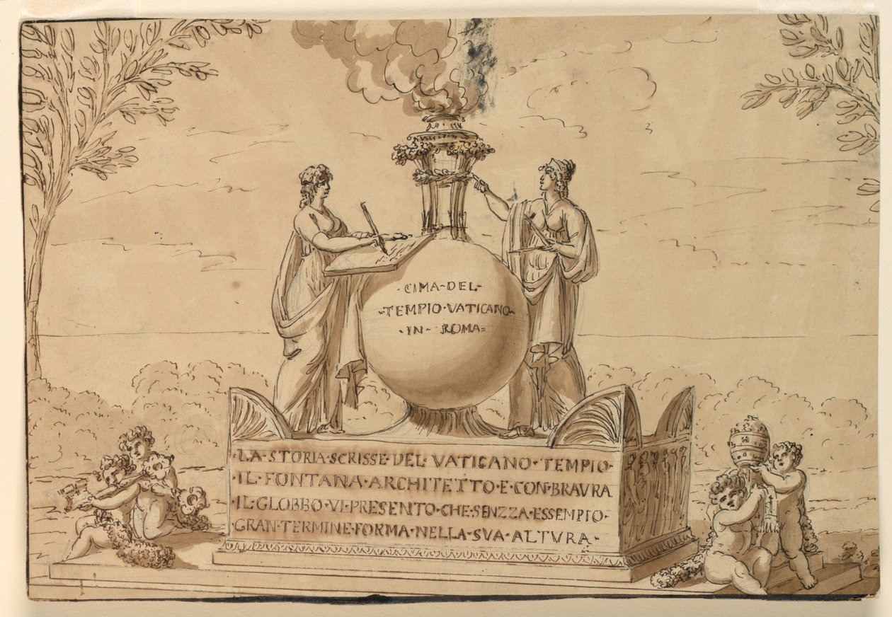 Gravmonument for Carlo Fontana av Giuseppe Barberi