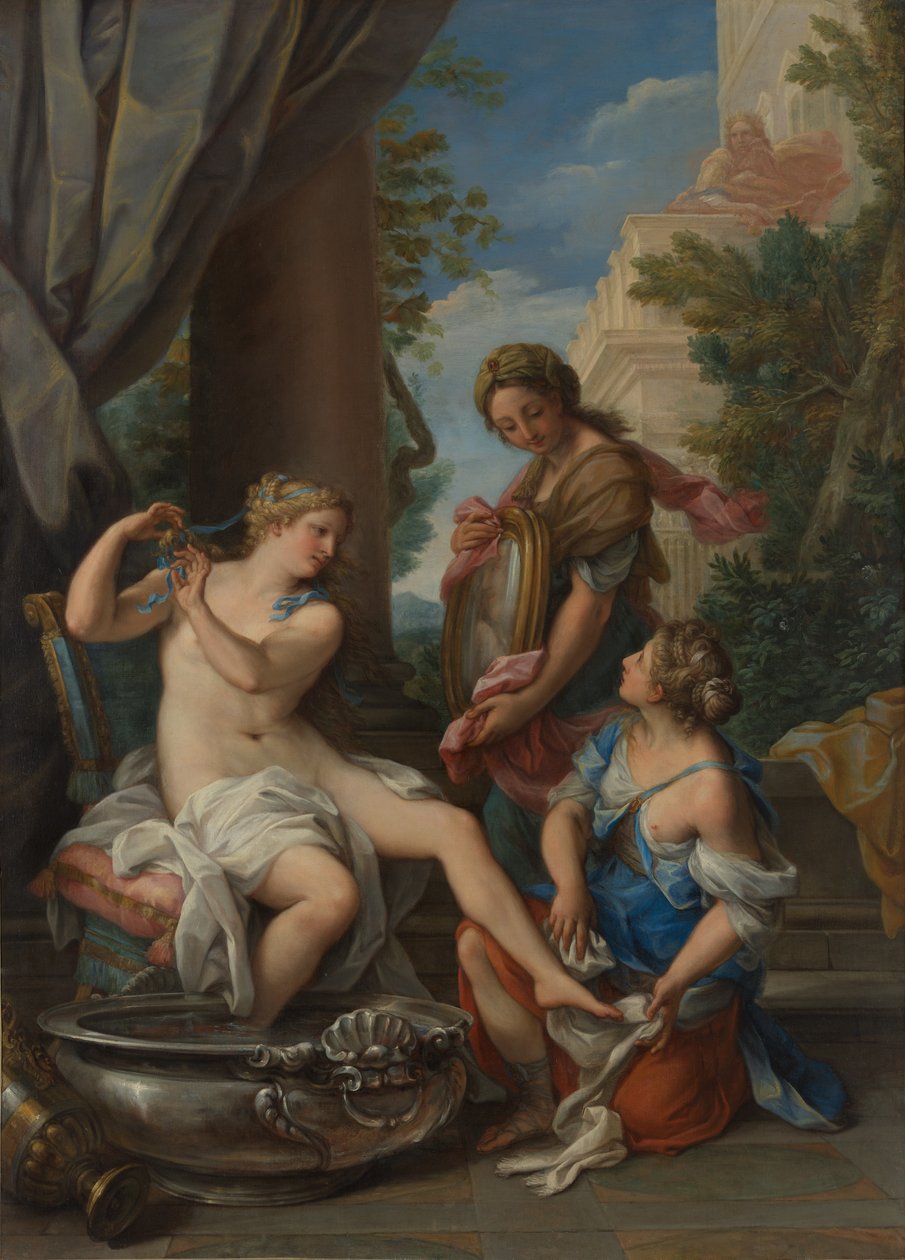 Bathsheba ved hennes bad, ca. 1700. av Giuseppe Bartolomeo Chiari
