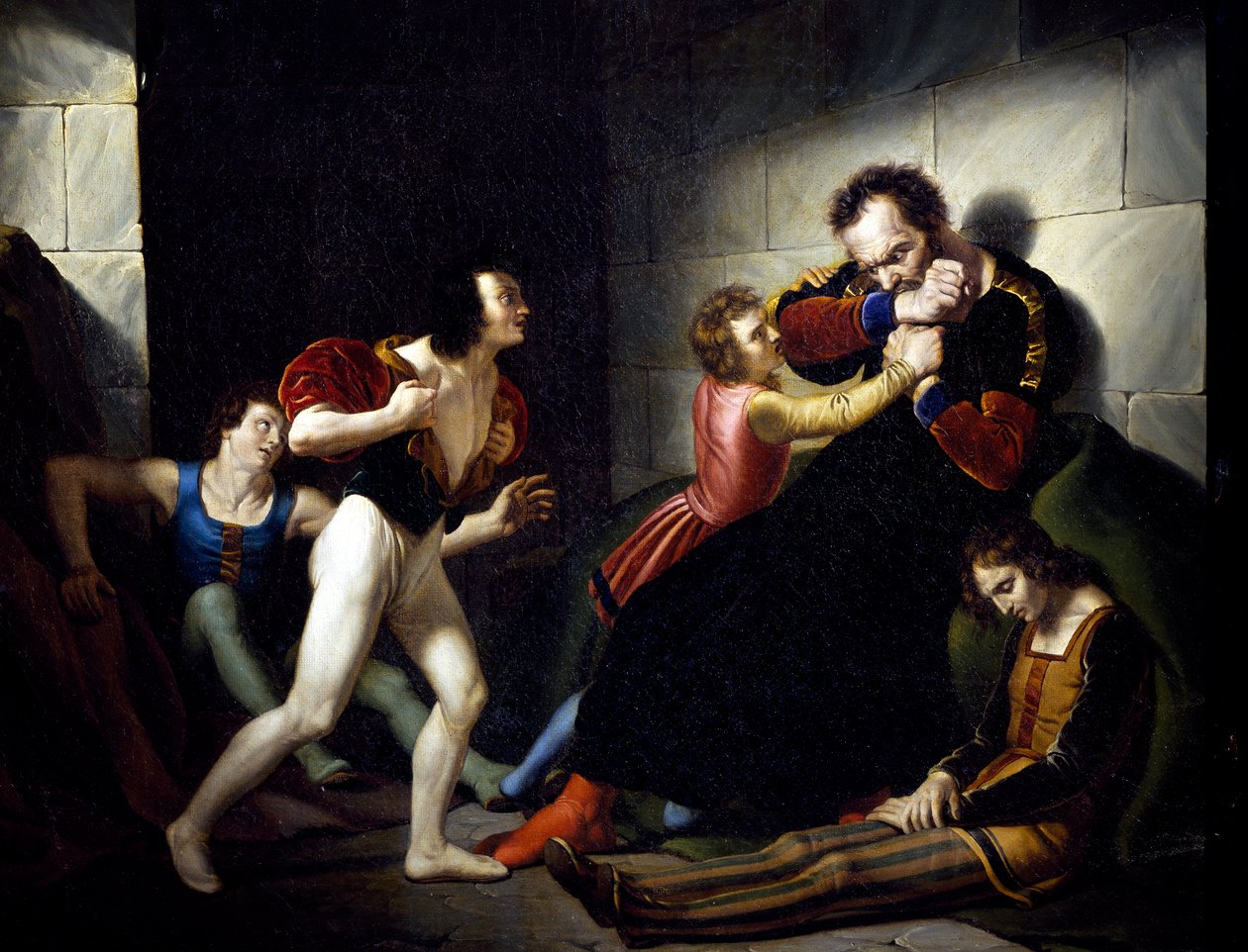 Grev Ugolino biter seg i hendene av Giuseppe Diotti