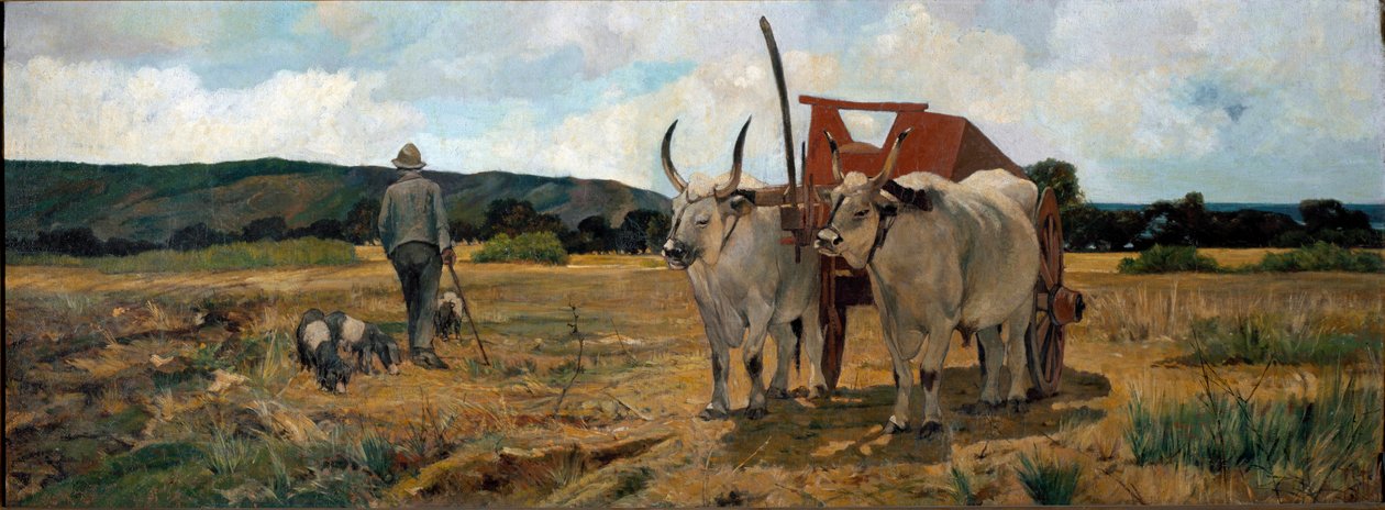 Landskap i Maremma (olje på lerret av Giuseppe Fattori