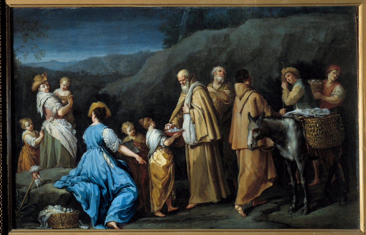 Religious Queteurs-maleri av Giuseppe Gambarini (1680-1725) av Giuseppe Gambarini