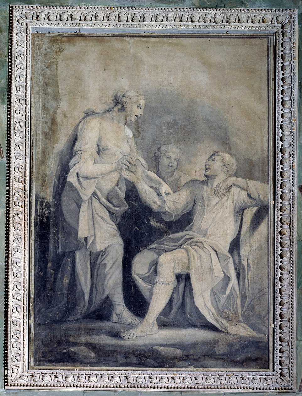 Menneskeheten hjelper ulykken (monokrom tegning av Giuseppe Paganelli