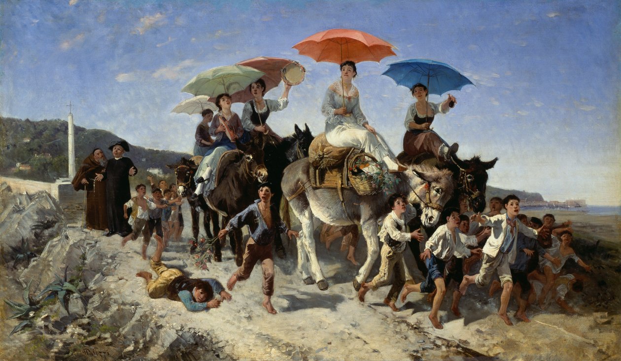 Bryllupsprosesjon (olje på lerret) av Giuseppe Palizzi