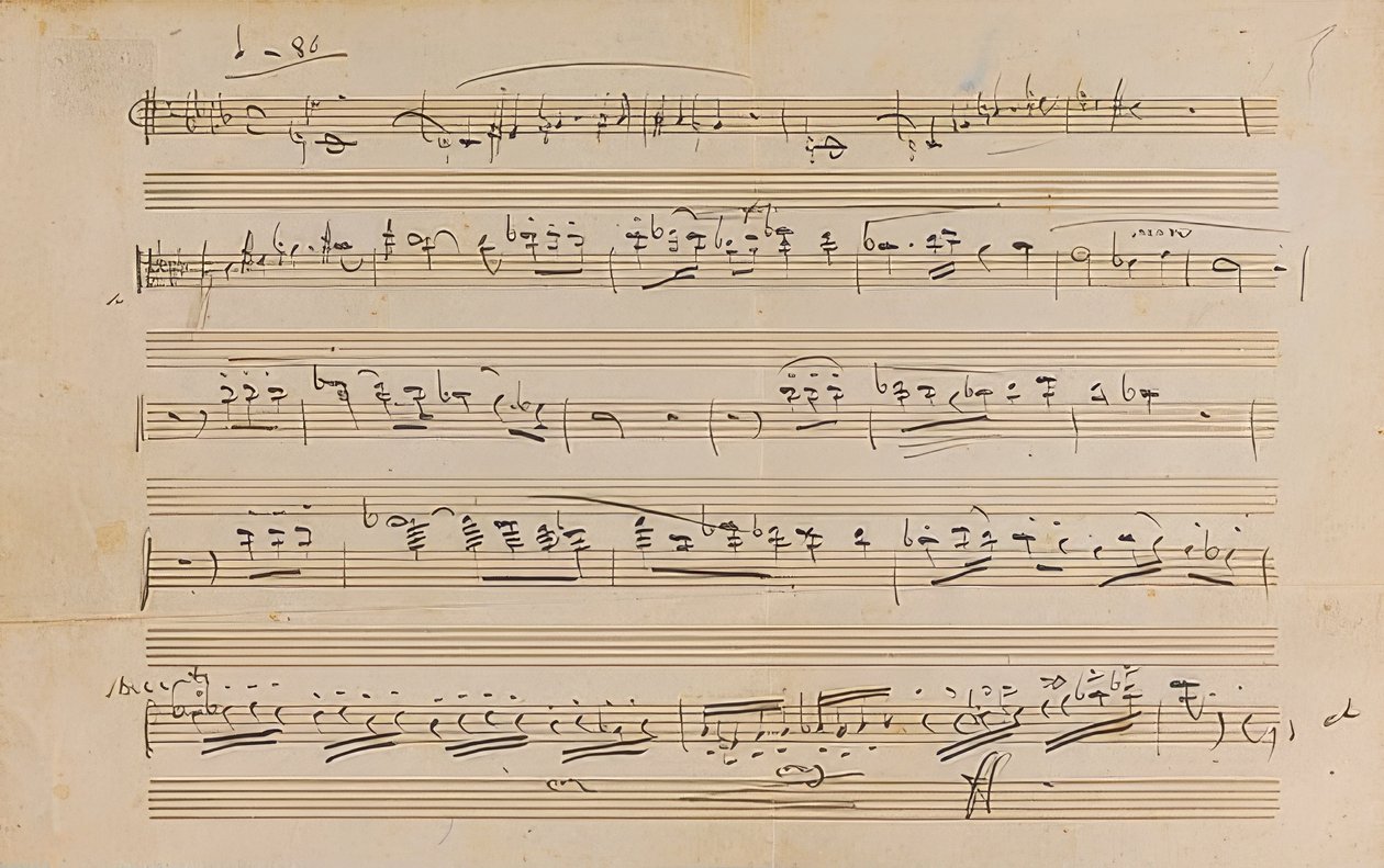 Manuskript: Opera Otello. 1887 av Giuseppe Verdi