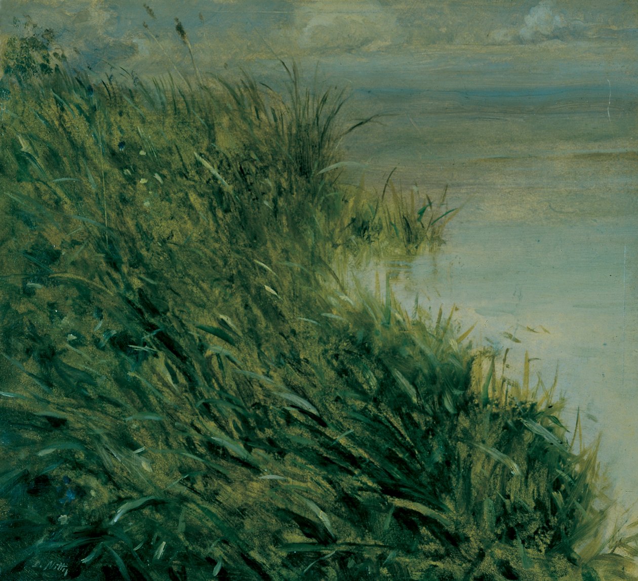 Studie av myr av Giuseppe or Joseph de Nittis