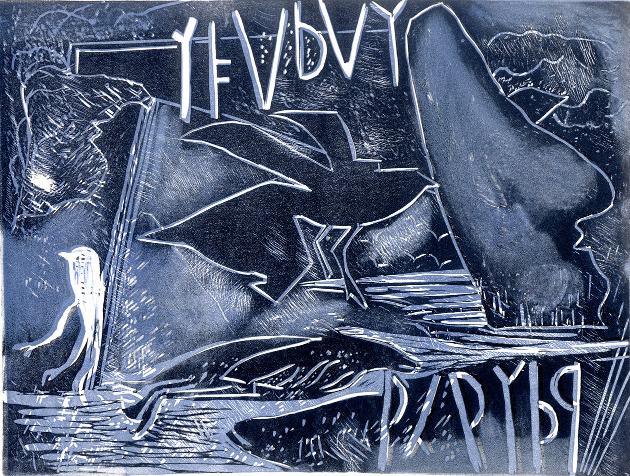 Gjennom årene (linosnitt) av Gloria Wallington