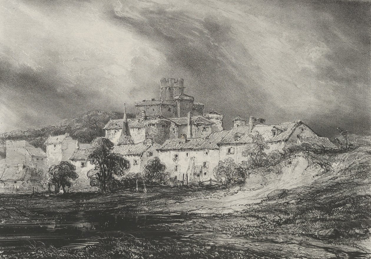 Slottet i Pont-Gibaud, 1830. av Godefroy Engelmann