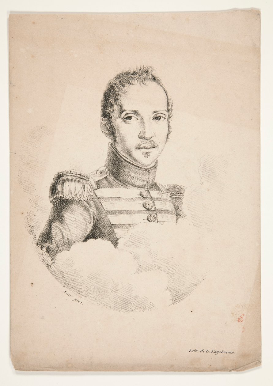 Ukjent (portrett av en soldat i bystlengde) av Godefroy Engelmann