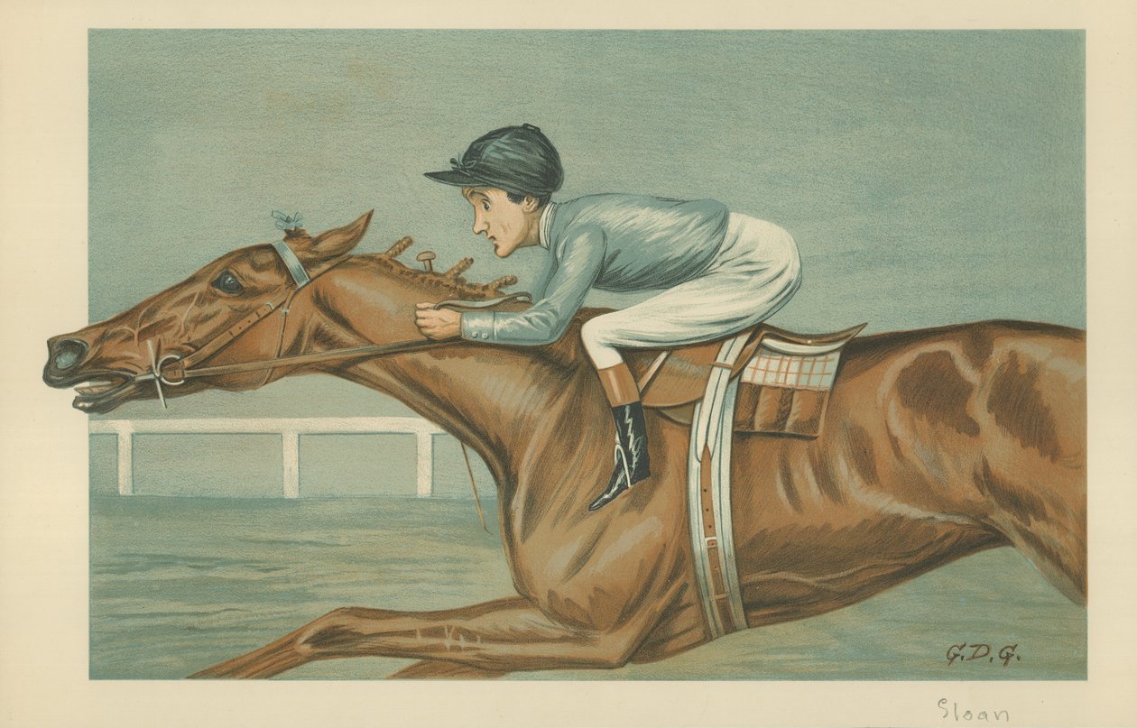 Tod Sloan, en amerikansk jockey, 25. mai 1899, tegneserie Vanity Fair av Godfrey Douglas Giles