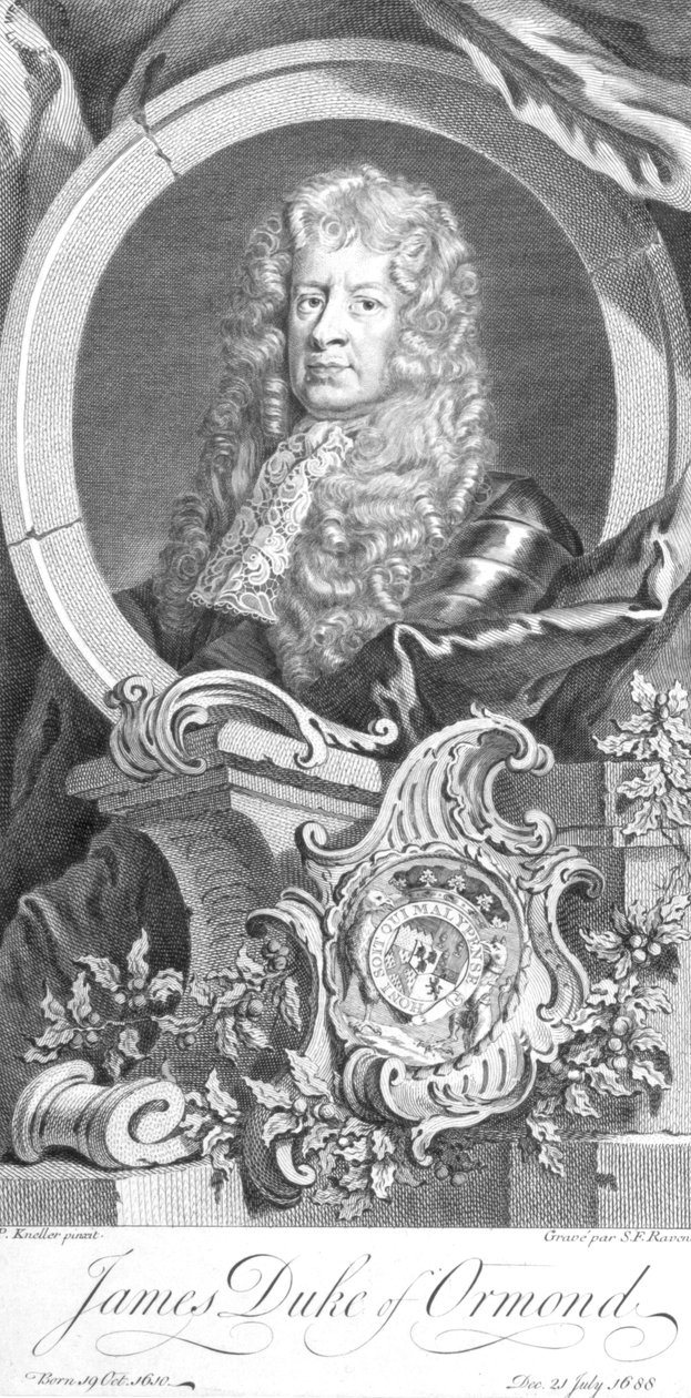 James Butler, 1. hertug av Ormonde (1610-88), gravert av Simon Francois Ravenet (1706-74) av Godfrey Kneller